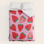 Big Strawberry Fruit with Cut-out Love words Duvet Cover Gallery Image 6
