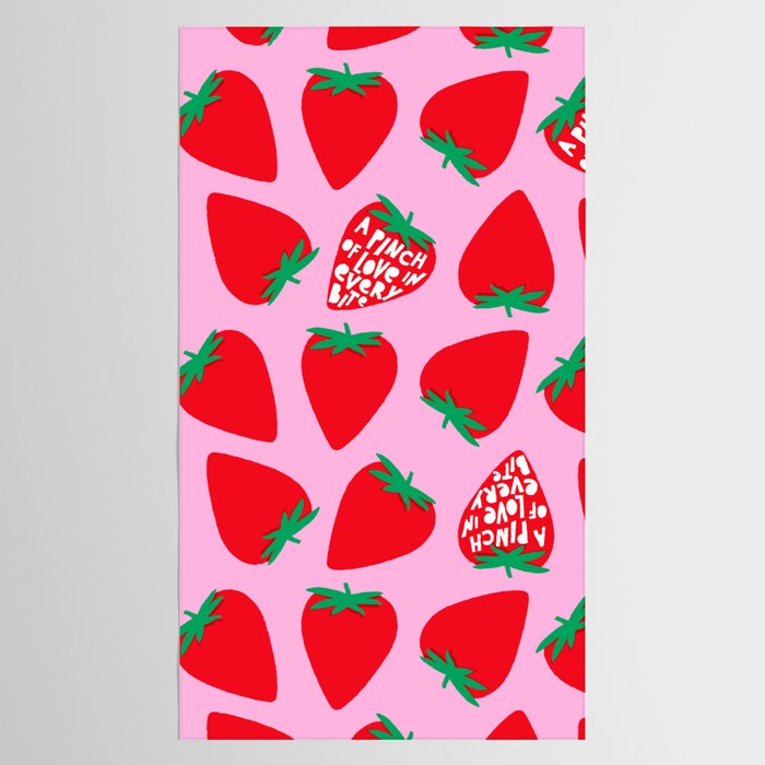 Big Strawberry Fruit with Cut-out Love words Tablecloth Gallery Image 2