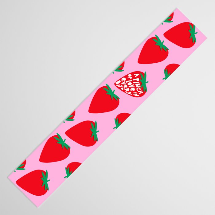 Big Strawberry Fruit with Cut-out Love words Table Runner Gallery Image 3