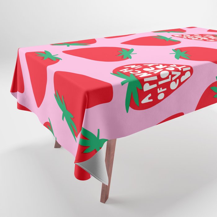 Big Strawberry Fruit with Cut-out Love words Tablecloth Gallery Image 1