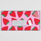 Big Strawberry Fruit with Cut-out Love words Desk Mat Gallery Image 1