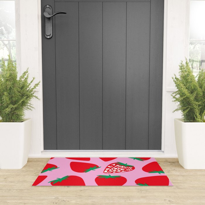 Big Strawberry Fruit with Cut-out Love words Welcome Mat Gallery Image 3