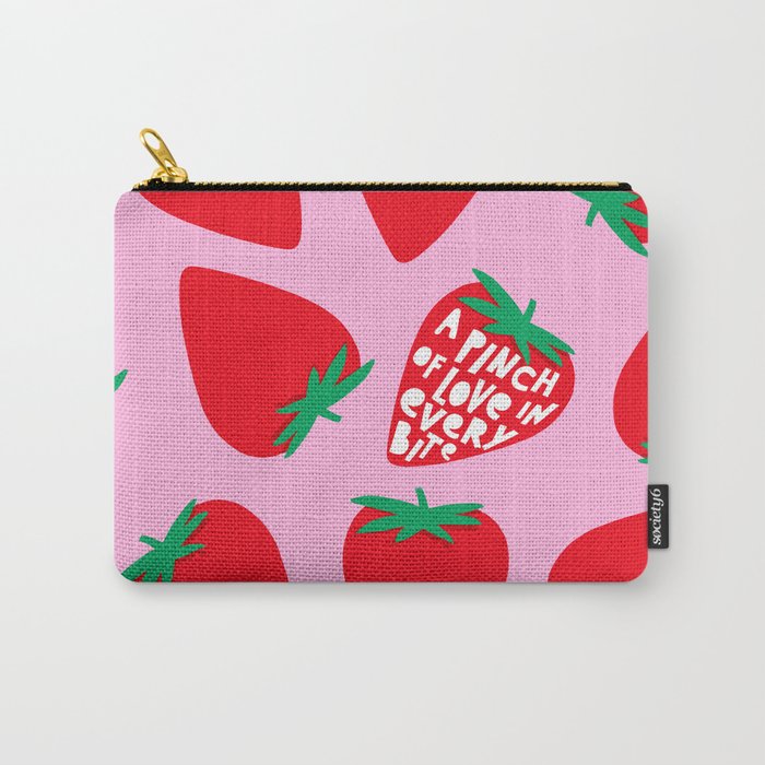 Big Strawberry Fruit with Cut-out Love words Carry All Pouch Gallery Image 1