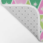 Mid-Century Modern Geometric Christmas Triangles - Green Pink White Bath Mat Gallery Image 2
