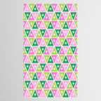Mid-Century Modern Geometric Christmas Triangles - Green Pink White Tablecloth Gallery Image 2