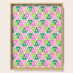 Mid-Century Modern Geometric Christmas Triangles - Green Pink White Serving Tray Gallery Image 1
