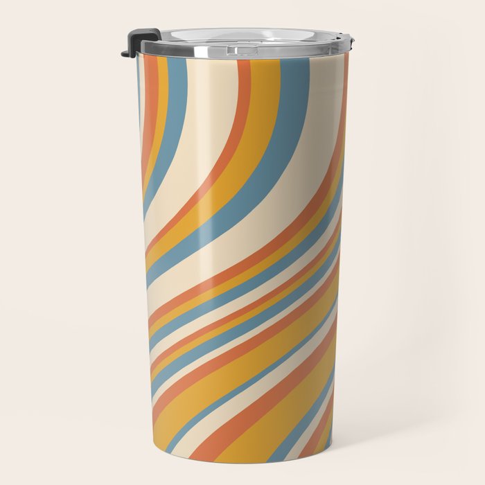 Wavy Stripes XX - Retro Summer Travel Mug Gallery Image 3