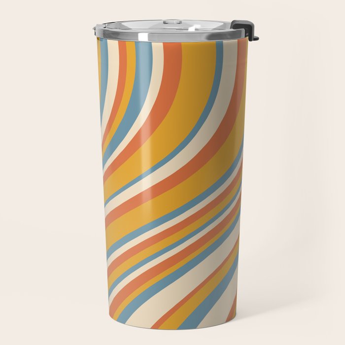 Wavy Stripes XX - Retro Summer Travel Mug Gallery Image 2