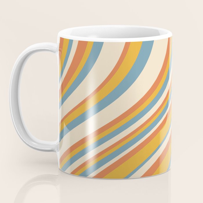 Wavy Stripes XX - Retro Summer Coffee Mug Gallery Image 3