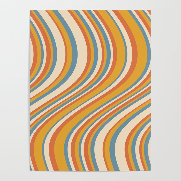Wavy Stripes XX - Retro Summer Poster Gallery Image 1