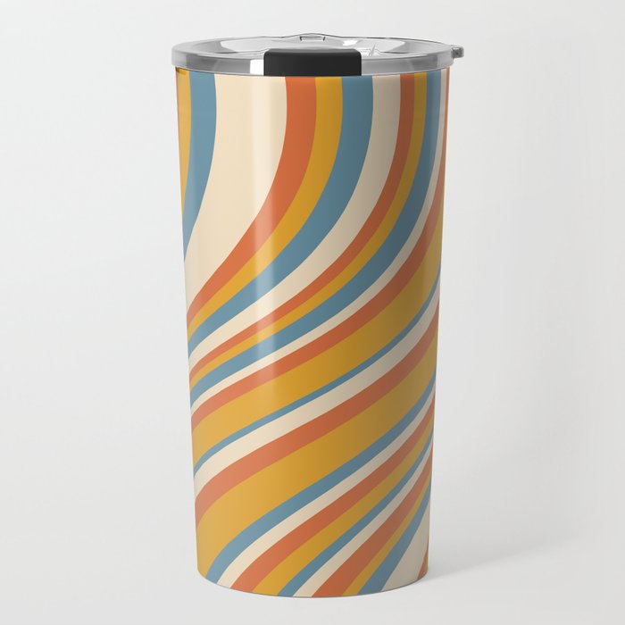 Wavy Stripes XX - Retro Summer Travel Mug Gallery Image 1
