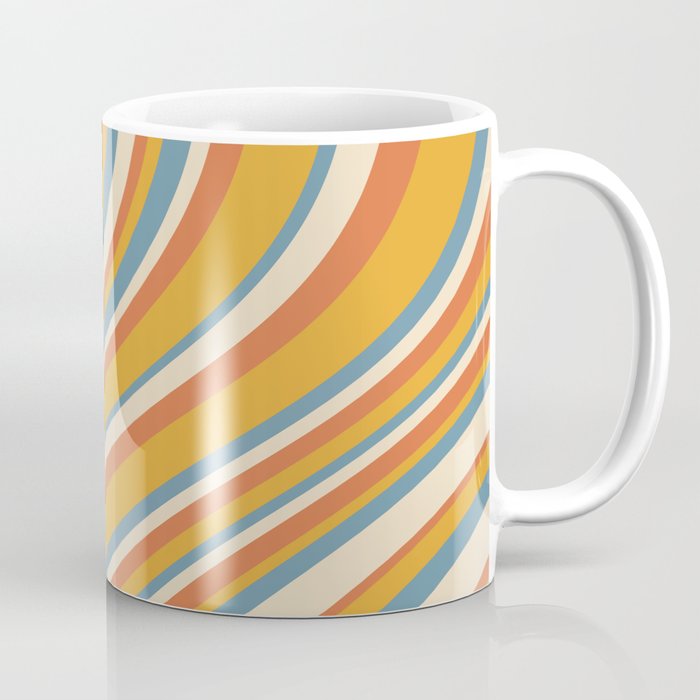 Wavy Stripes XX - Retro Summer Coffee Mug Gallery Image 1