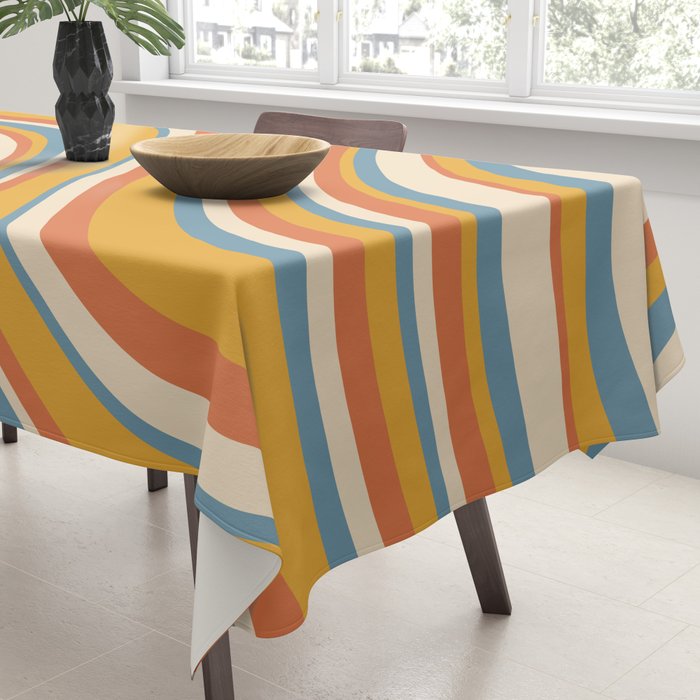 Wavy Stripes XX - Retro Summer Tablecloth Gallery Image 3