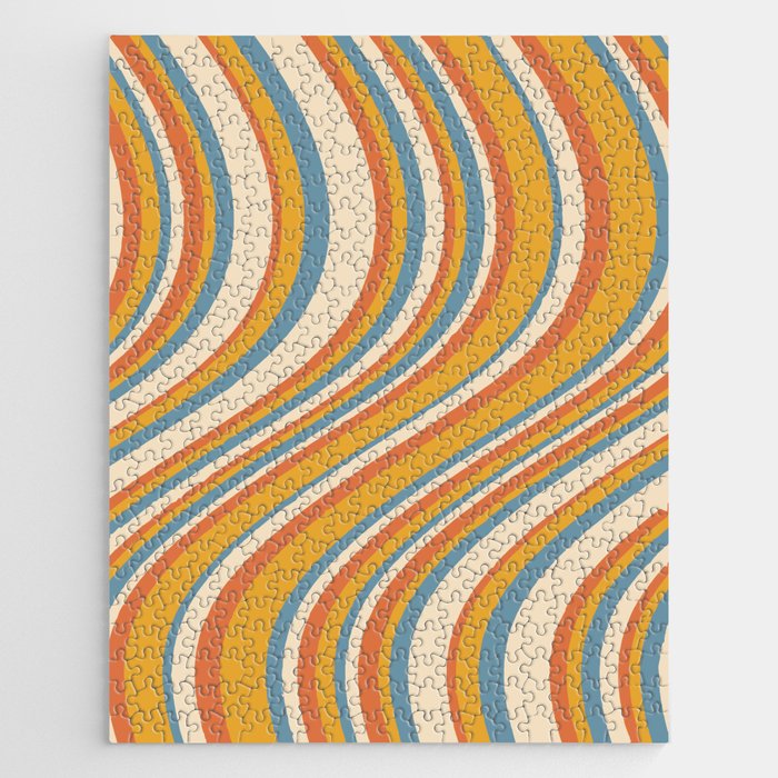 Wavy Stripes XX - Retro Summer Jigsaw Puzzle Gallery Image 1