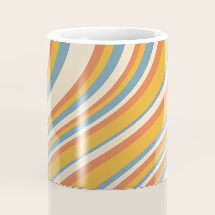 Wavy Stripes XX - Retro Summer Coffee Mug Gallery Image 4
