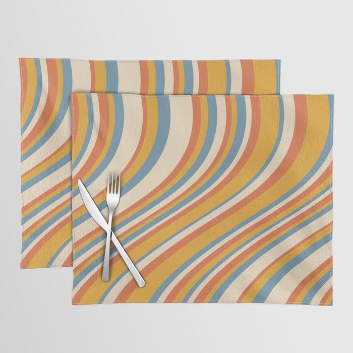 Wavy Stripes XX - Retro Summer Placemat Gallery Image 1