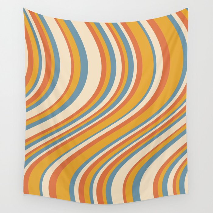 Wavy Stripes XX - Retro Summer Wall Tapestry Gallery Image 1