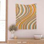 Wavy Stripes XX - Retro Summer Wall Tapestry Gallery Image 2