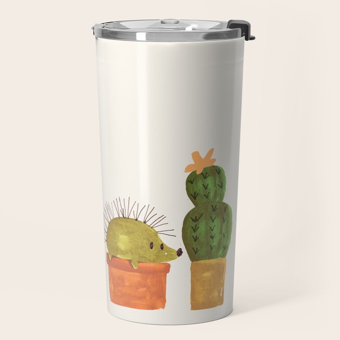 Hedgehog and Cactus (incognito) Travel Mug Gallery Image 2