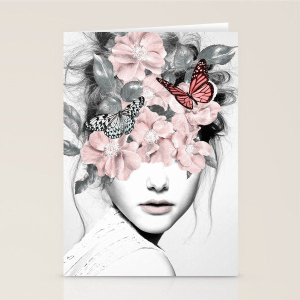 WOMAN WITH FLOWERS 10 Stationery Card Gallery Image 2