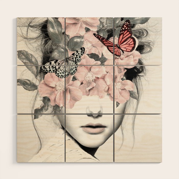 WOMAN WITH FLOWERS 10 Wood Wall Art