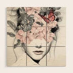 WOMAN WITH FLOWERS 10 Wood Wall Art Gallery Image 1