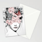 WOMAN WITH FLOWERS 10 Stationery Card Gallery Image 2