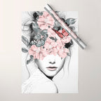 WOMAN WITH FLOWERS 10 Wrapping Paper Gallery Image 1