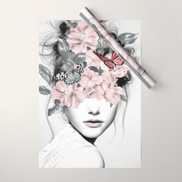WOMAN WITH FLOWERS 10 Wrapping Paper Gallery Image 1