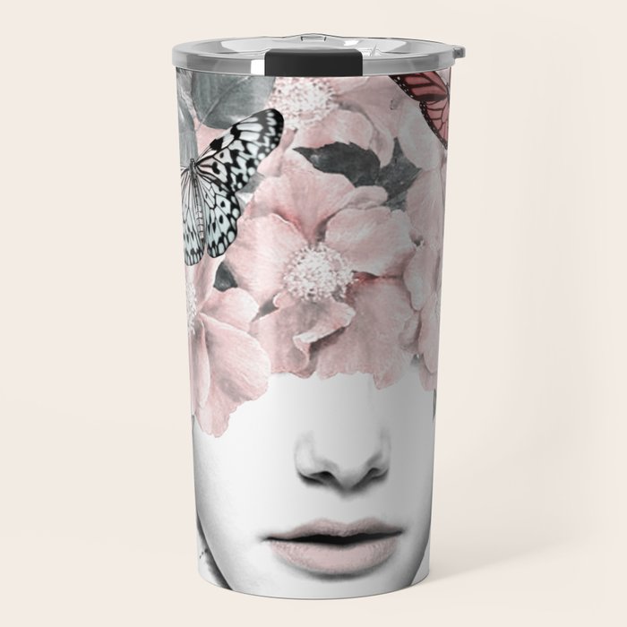 WOMAN WITH FLOWERS 10 Travel Mug Gallery Image 1