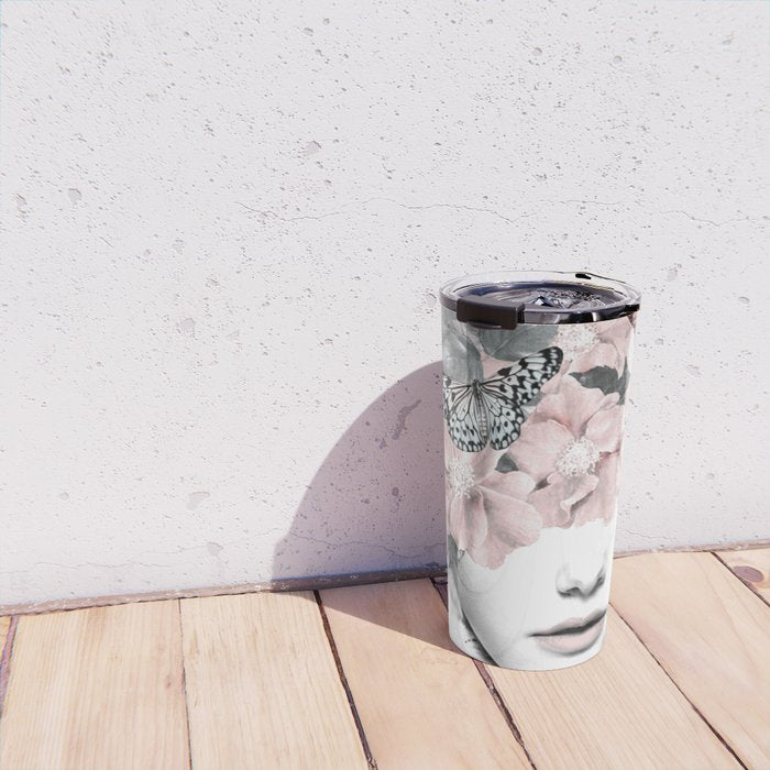WOMAN WITH FLOWERS 10 Travel Mug Gallery Image 4