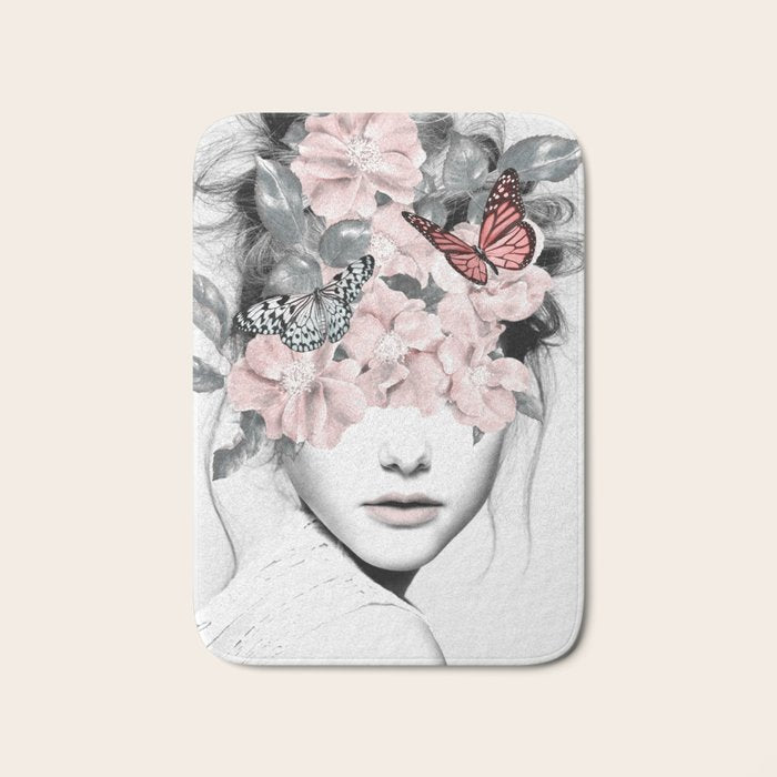 WOMAN WITH FLOWERS 10 Bath Mat Gallery Image 1