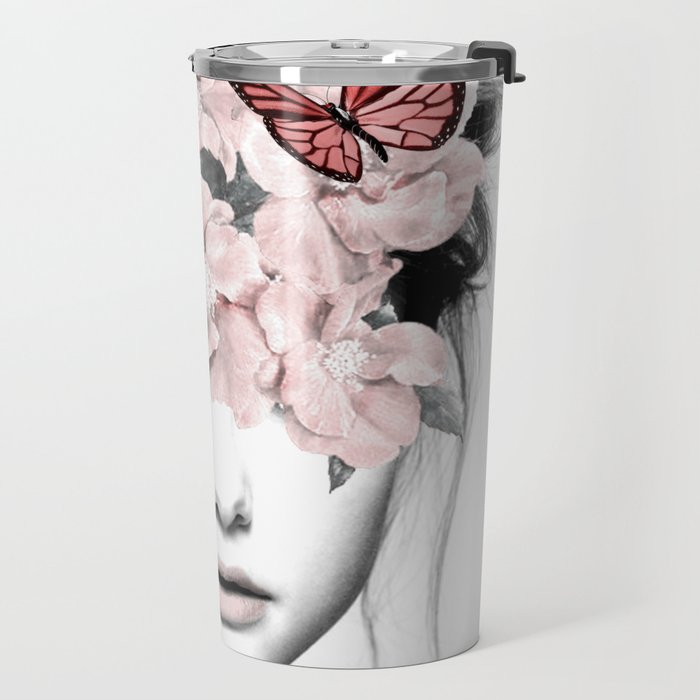 WOMAN WITH FLOWERS 10 Travel Mug Gallery Image 2