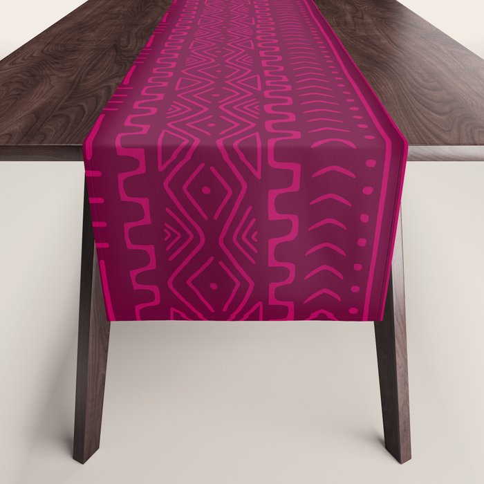 Mud Cloth in Raspberry Table Runner Gallery Image 1