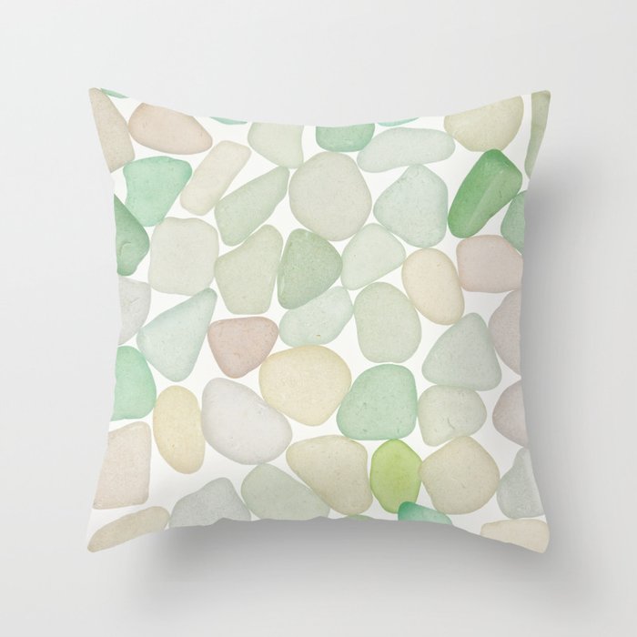Sea Glass Collection - Soft Pastels Throw Pillow Gallery Image 1