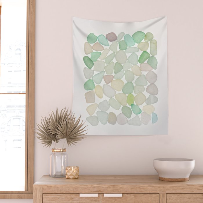 Sea Glass Collection - Soft Pastels Wall Tapestry Gallery Image 2