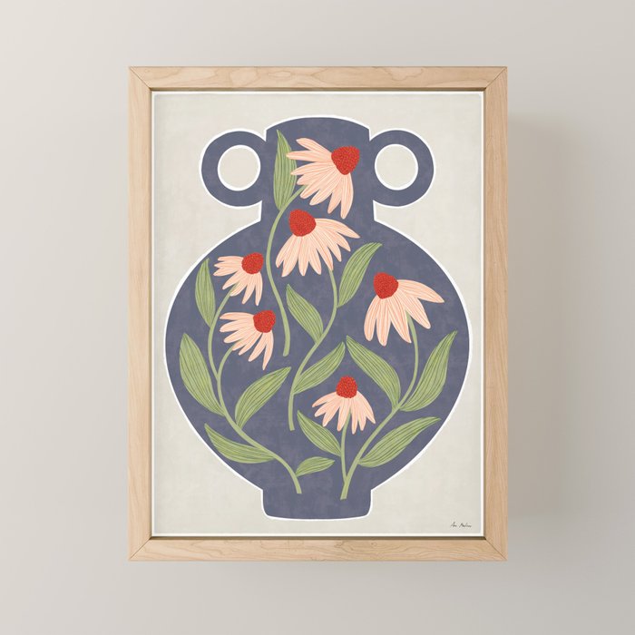 Vase of daisies Mini Art Print Gallery Image 1