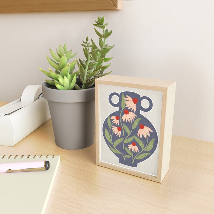 Vase of daisies Mini Art Print Gallery Image 2