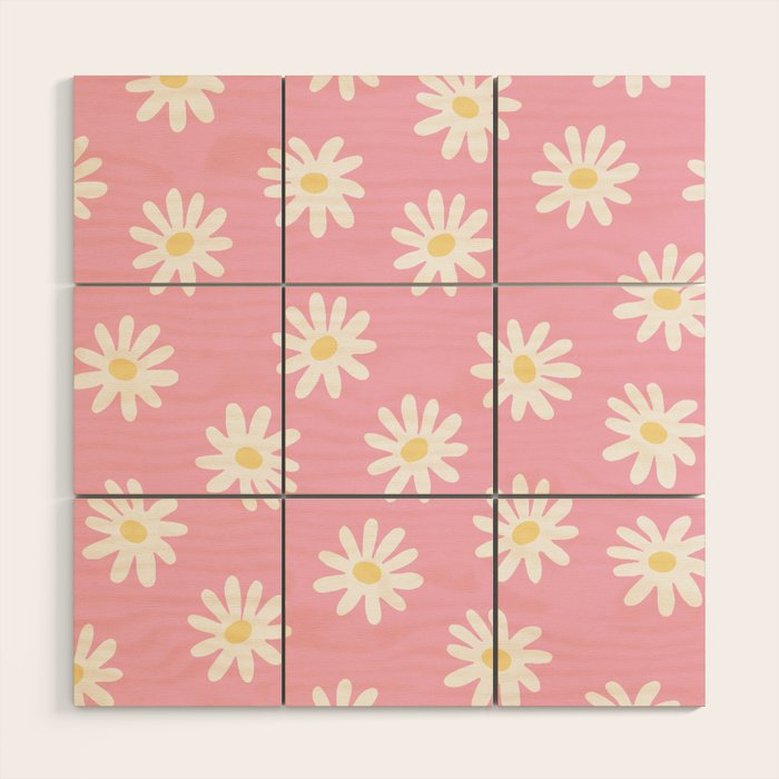 Pink Daisy Daydream Wood Wall Art Gallery Image 1