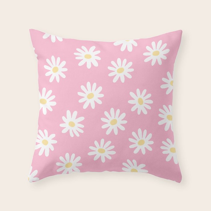 Pink Daisy Daydream Throw Pillow Gallery Image 6