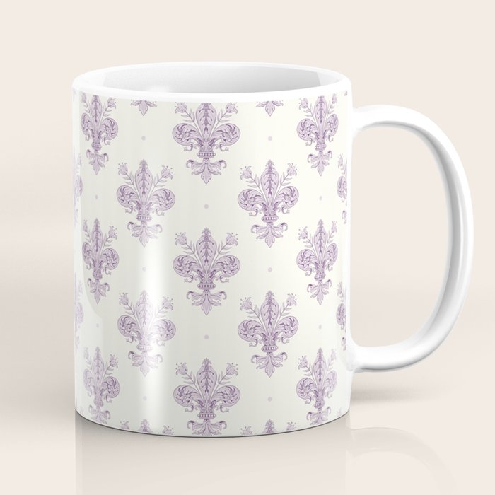 French Lavender Fleur De Lis Coffee Mug Gallery Image 1