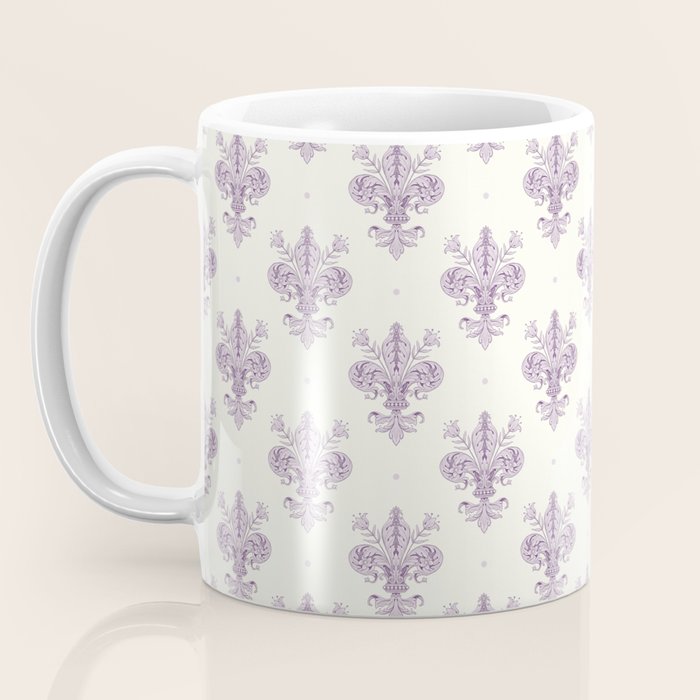 French Lavender Fleur De Lis Coffee Mug Gallery Image 3