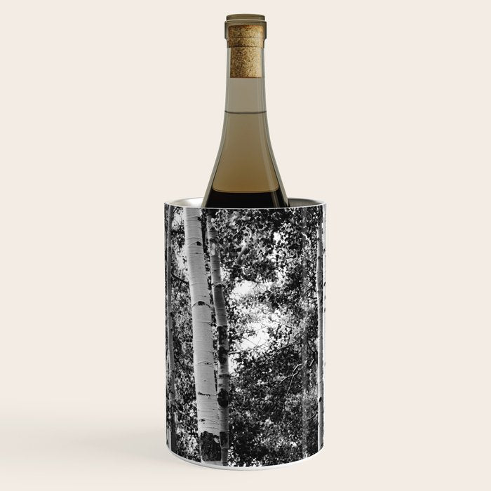 Aspen Forest - Black And White Nature Photography Wine Chiller Gallery Image 2