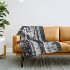 Aspen Forest - Black And White Nature Photography Throw Blanket Gallery Image 1