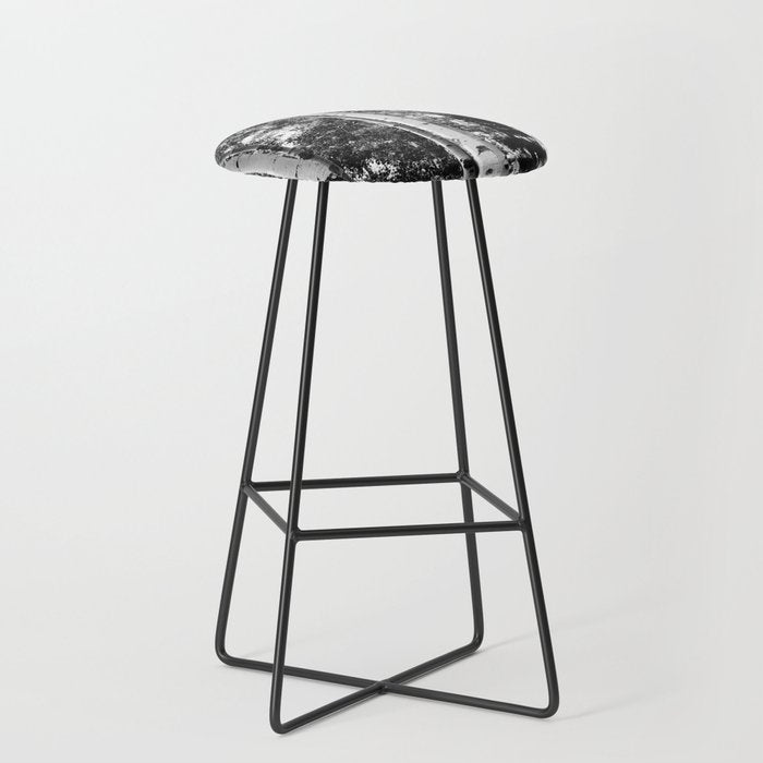 Aspen Forest - Black And White Nature Photography Stool Gallery Image 1