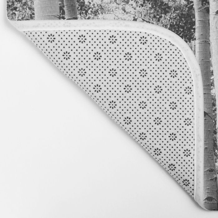 Aspen Forest - Black And White Nature Photography Bath Mat Gallery Image 2