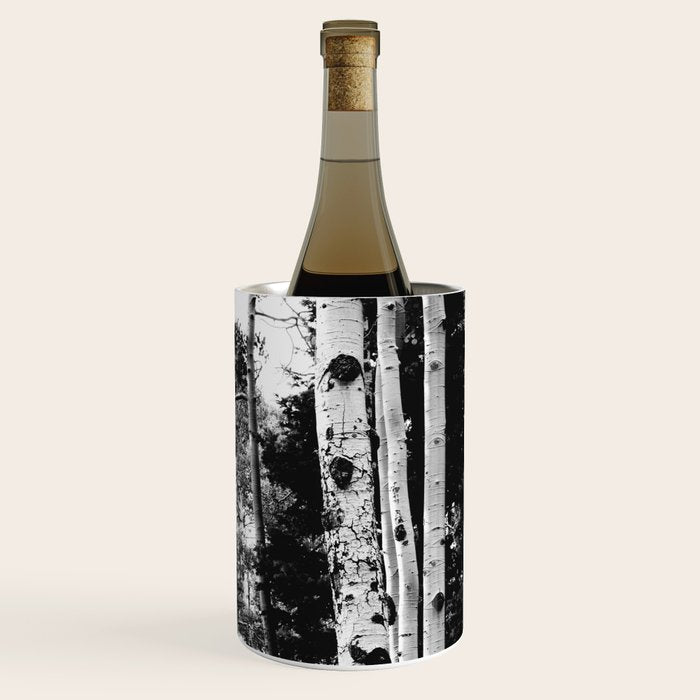 Aspen Forest - Black And White Nature Photography Wine Chiller Gallery Image 3
