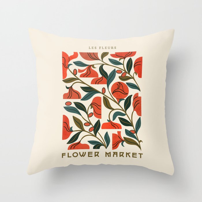Nouveau Flower Market 1 Throw Pillow Gallery Image 6