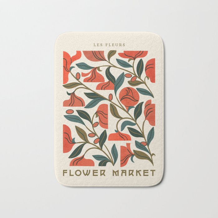 Nouveau Flower Market 1 Bath Mat Gallery Image 1