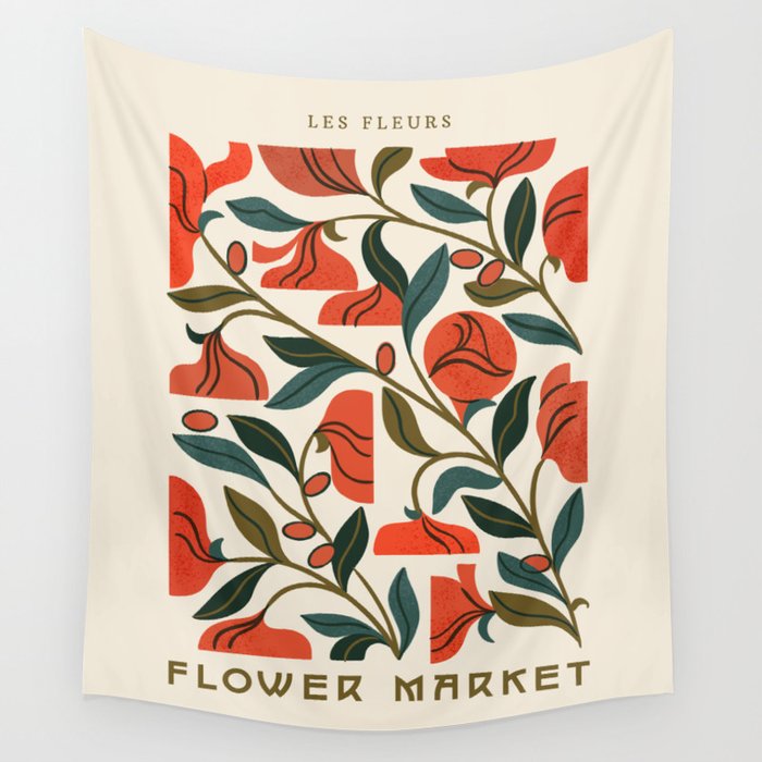 Nouveau Flower Market 1 Wall Tapestry Gallery Image 4